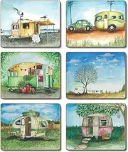 Cinnamon Vintage Caravan Placemats 6-Pieces Set, 34 x 26.5 cm, Multicolor