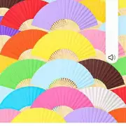Hand Held Paper Fans Bamboo Folding Fans Handheld Folded Fan