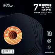 BIG FUDGE Vinyl Record Inner & Outer Sleeve Bundle - 7" x 25pcs High-Density Polypropylene Outer Sleeve Album Covers & 7" x 25pcs Archival Anti-Static Rice Paper LP Inner Sleeves