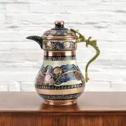 Authentic Handcarved Copper Turkish Pitcher Ewer Carafe with Lid 26cm 10.2inch
