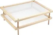 Pasta Dryer - Polished Wood, Airy Mesh | Removable Drain with Air Circulation with Fruit Board, Stack of Kitchen Support for , Compact Solution for Dry Food