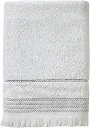 [SKL Home] Casual Fringe Bath Towel Set, White