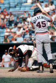 Elrod Hendricks Baltimore Orioles in action v the Detroit Tigers - 1974 Photo 1