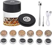 Jiawu Electric Whiskey Smoker Kit, Rechargeable Electric Cocktail Smoker Kit with 6 Wood Chips, Built-in Lighter, No Butane Needed, Drink Set, Whiskey Gifts for Men, Dad,
