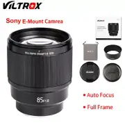 Viltrox 85mm F1.8 STM E-mount Auto Focus Lens AF Full Frame for Sony E A73 A7R3