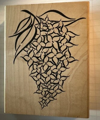 Denami Design LILAC One Clump Flower Floral Large Wood Mount Rubber STAMP NEW