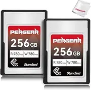 Pergear Standard Series 256GB CFexpress Type A Memory Card, Up to 780MB/s Read Speed and 780MB/s Write Speed for 4K 120P, 8K 30P Recording (Pack of 2) for Alpha & FX Cameras