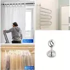 4Pcs Stainless Steel Curtain Rod Holders Silver Ceiling Curtain Rod Wall