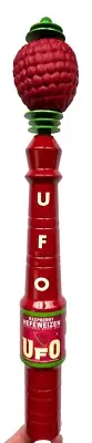 HARPOON UFO - RASPBERRY HEFEWEIZEN UNFILTERED WHEAT - BEER TAP HANDLE TALL