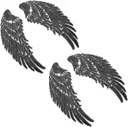 LIFKOME 2Pairs DIY Sequin Patch Wing Clothes Applique Angel Wings Embroidery Iron Decor for Garment Clothing Crafts and Style