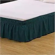 Bed Valance Skirt, Bedding Bed Skirt Elastic Bed Valance Skirt with Ruffles Double King Size -White Grey Soft Brushed Microfiber Ruffle Drop: 40 Cm