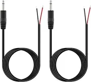 Fancasee (2 Pack 6 ft) Replacement 3.5mm Male Plug to Bare Wire Open End TS 2 Pole Mono 1/8" 3.5mm Plug Jack Connector Audio Cable Repair