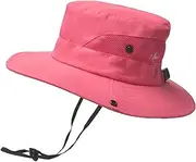 [AZIDWERYQ] Kids Sun Hat, Sun Protection Red Kids Bucket Hat Waterproof Breathable Lightweight Polyester Fishing Cap with Windproof Strap Adjustable One Size Sun Hat for Kids Girls Hat