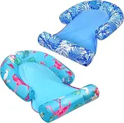 2 Pack Adult Pool Float Chair with Leg-Rest, Versatile Inflatable Pool Lounge Chairs Raft: Anti-Slip Mesh Floating Noodle Water Chair for Lakes & in-Pool Seats