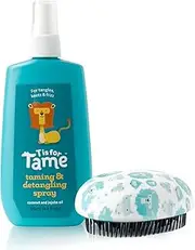 T is for Tame Kids Hair Detangling Spray & Detangler Brush - Ideal Toddler Hairbrush, Smoothing Spray for Frizz Control, Flyaway - Detangling Brush for Curly, Thick, Fine Hair