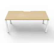 RAPIDLINE DELUXE PROFILE LEG WORKSTATION Single Sided No Screen 1 Person W1800 x D750 x H730mm Natural Oak/White