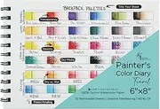 HG Art Concepts Travel Size Painters Color Diary - 6x8" Spiral-Bound Acid-Free Color Swatch Book with 10 Pages for Traveling Artists