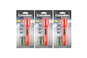 3x Camelion LED Torch Light 35LMCamping Outdoor Flashlight w 2x AA Battery Red