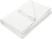 NY Threads Flat Sheet - Soft & Durable Microfiber Fabric (White, Queen)