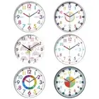 Colorful Teaching Wall Clock NonTicking Clock For Kids Room Quiet Movement