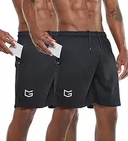 [G Gradual] Men's 7" Workout Running Shorts Quick Dry Lightweight Gym Shorts with Zip Pockets