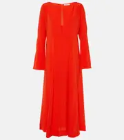 [Dorothee Schumacher] Dorothee Schumacher Sophisticated Volumes silk midi dress AU 8 red