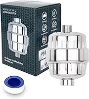 Mozziibazy Shower Head Filter for Hard Water - 16 Stage + 1 Replacement Cartridges, Filtered High Output Revitalizing Water Softener Purify Softening