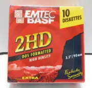 Box of 10 ea Diskettes BASF 2HD,DOS Formatted ,High Density, 3.5'' / 90MM 343831