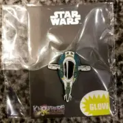 Star Wars Celebration 2019 Jango Fett Slave 1 GITD Exclusive Pin LE IN HAND