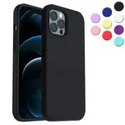Funda Protector Cover Funda Para De Iphone 12 Pro Max Case Silicon Suave Negro
