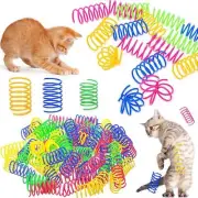 4/200Pcs Cat Spring Toy, Cat Spiral Toys Interactive for Indoor Colorful Cats Pl