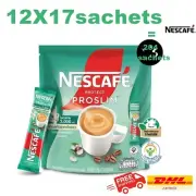 12X Nescafe Proslim Protect Instant Coffee 3in1 Diet Slimming With Fiber 17sache