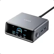 Anker Prime Charger, 250W GaN Prime USB C Charging Station, Ultra-Fast 6-Port, 2.26" LCD Display and Smart Control Dial, Compatible with MacBook Pro/Air, iPhone 16/15/14, Galaxy, and More (Silver)