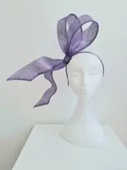 Miss Kaydence. Womens Deep lilac sinamay bow headband fascinator
