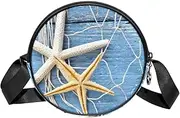 [FVQL] Round Crossbody Bag Purse Messenger Bag Shoulder Bag, starfish pattern