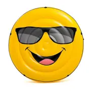Inflatable Island Floater II57254 Emoji Cool Guy Water Floating Bed Pool Beach