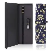 Chopsticks Reusable Fiberglass Alloy Chopsticks With Holder And Carrying Bag 1 P
