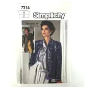 Simplicity Sewing Pattern 7214 Misses’ Lined Jacket Size 12 Uncut Vintage 1985