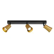 Avery 3 Light Gold Black Linear Bar Spot Light
