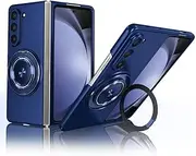 Magnetic Wireless Charging Case for Samsung Galaxy Z Fold 6 5 4 3 with 360° Roating Stand Holder for Z Fold5 Fold6 Protective Cover,Blue,for Galaxy Z Fold 6