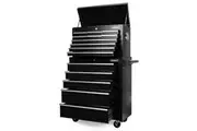 Black15 Drawer Tool Box Trolley Cabinet Storage Cart Garage Toolbox Organiser
