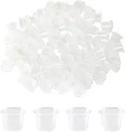 TRKETK 300 Pcs Plastic Ink Caps Tattoo Ink Cups Pigment Cups Makeup Container Transparent and Practical for Small Tattoo Colour and Paintings Pigment Supplies Caps 12mm