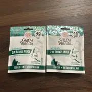 Guru Nanda Ultimate 2 In 1 Floss Picks 40 Picks (2 Packs)