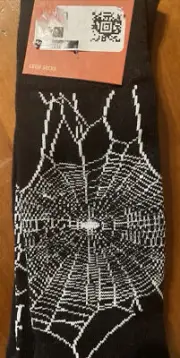 Mossimo Men's Spiderweb Halloween Crew Socks 1 Pair New (bop27)