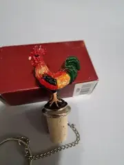 Collectable Pewter Bottle Stopper "Rooster" No 7656 Hand Painted