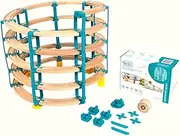 Wooden Train Adaptor Set Helix 5 - Adapter Stones Compatible with Brio® Rails and Duplo® Building Blocks - Swiss Made Rail Accessories for All Standard Wooden Railways and Clamping Blocks