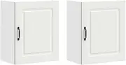 vidaxl - Kalmar White Engineered Wood Kitchen Wall Cabinet x2 pcs - 50x31x60cm - Modern Design - Ample Storage Space - fits bedrooms, Living Rooms, hallways
