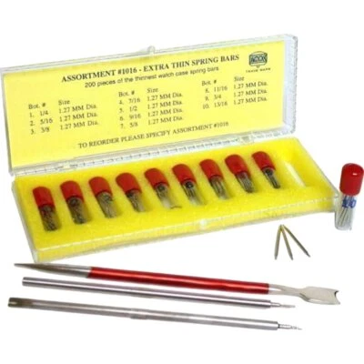 200 Spring Bars & 3 Watch Pin Link Band Remover Watchmaker Repair Tools