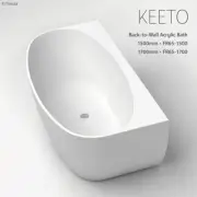 Bathroom KEETO Back-to-wall Acrylic Bath *1500mm