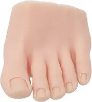Practice Fake Foot, Silicone Nail Practice Trainning Foot, Lifelike Flexible Soft Prosthetic Manicure Tool for Nails Tips, Art Training, Display, Medium Skin (Left)